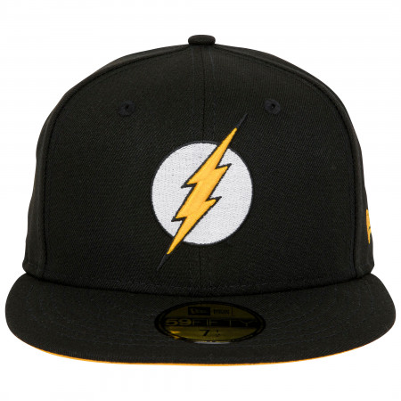The Flash Logo DC Comics Black Colorway New Era 59Fifty Fitted Hat
